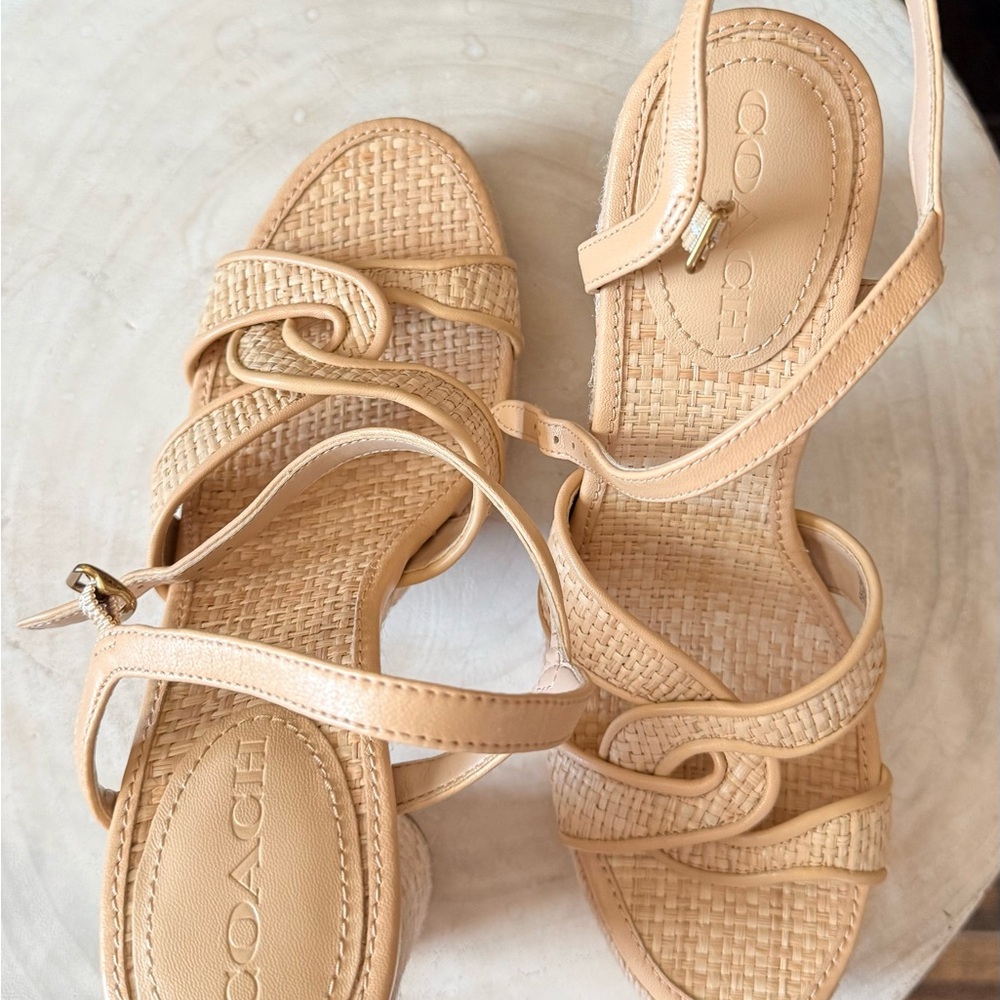 NWOT Coach Talina Espadrille Woven Heels - Picture 3 of 7